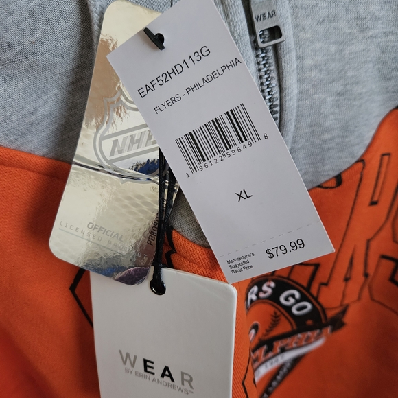 NHL Philadelphia Flyers Women's Crop Pull Over xl Nwt - Picture 2 of 5